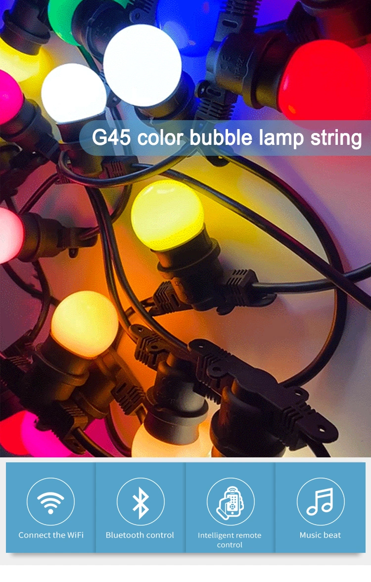 G45 String Lights for Holiday Party Multicolor Outdoor Decorative Lighting