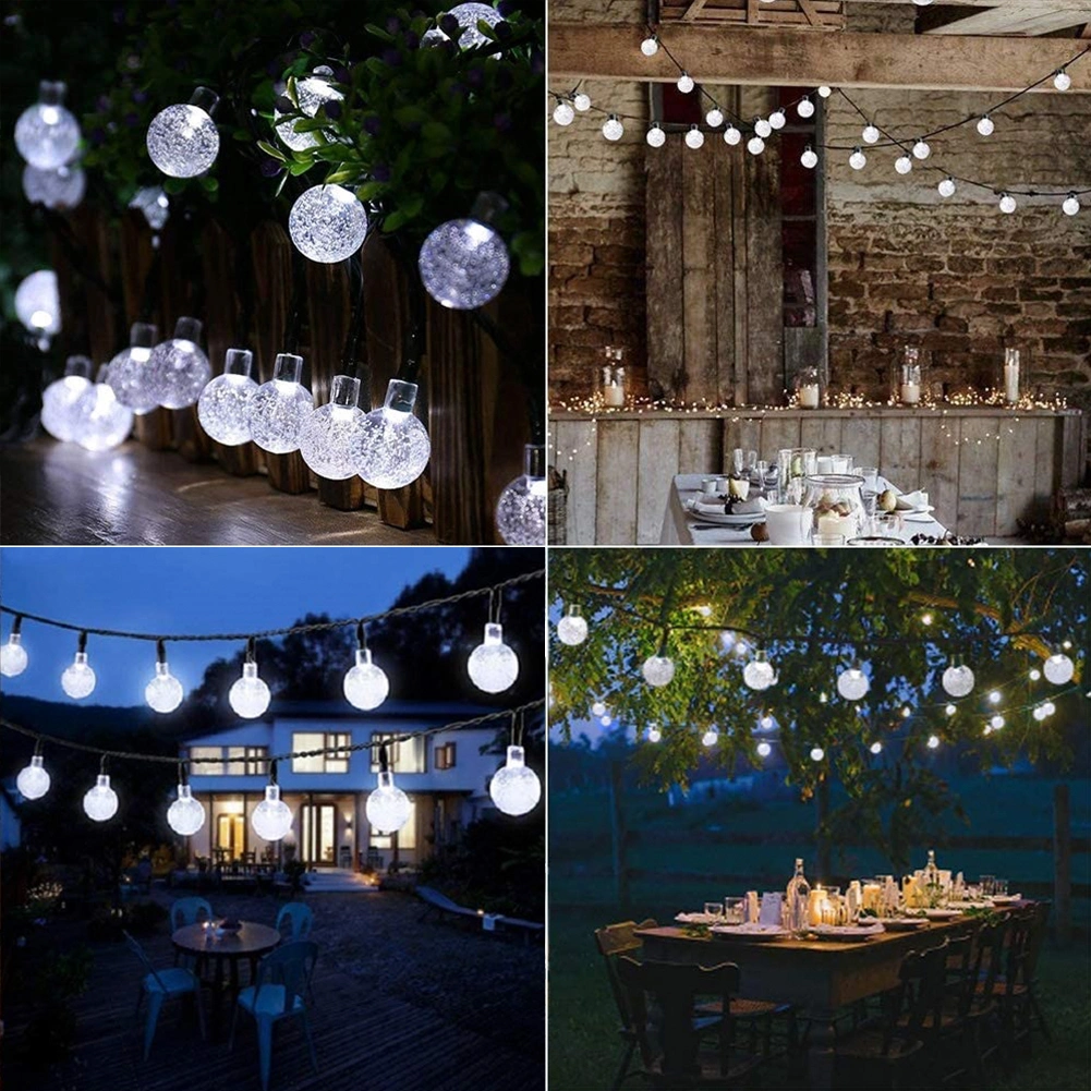 Garden Outdoor Edison Bulb Globe Waterproof Connectable Serial Solar LED String Lights Christmas Light for Patio Holiday Garland