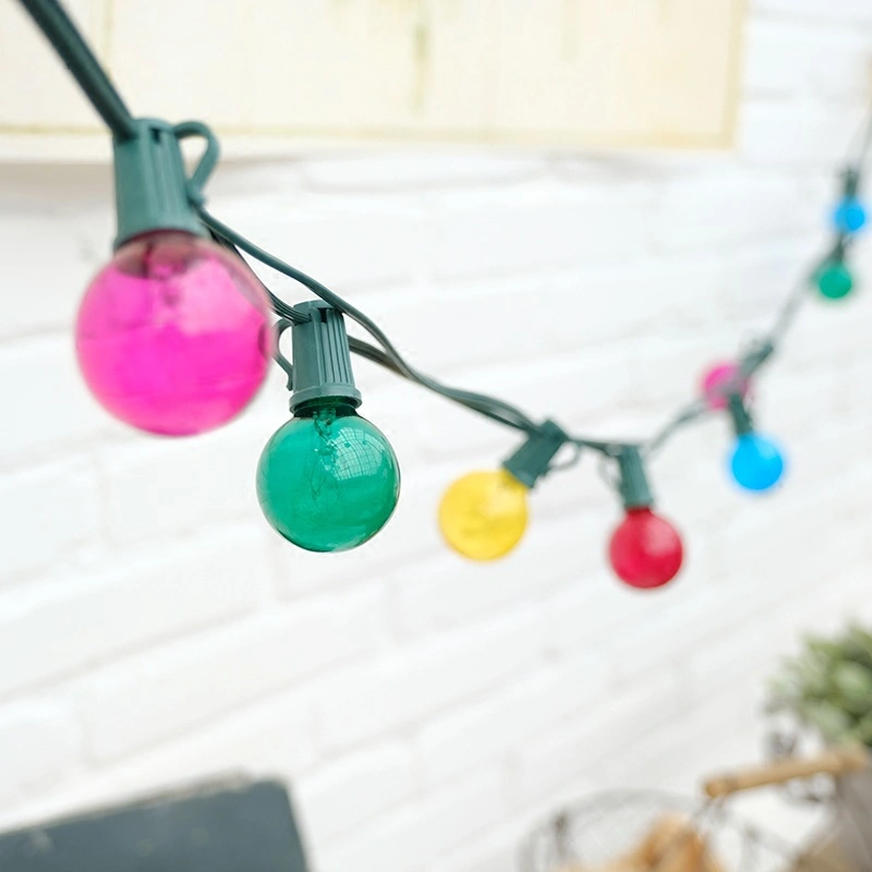 20 Lights Outdoor Electric G40 Multi Colored Edison Bulbs Christmas String Lights