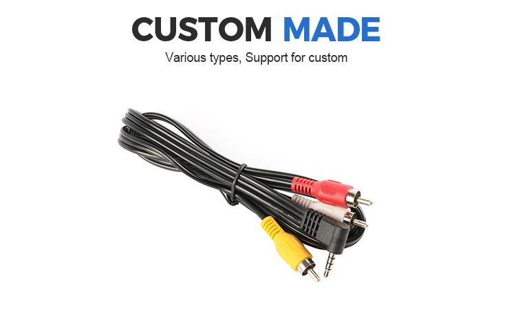 AV Audio Cable 1m 1.5m Set-Top Box 3.5mm One-to-Three Video Lotus Cable 3.5 to 3rcaav Cable Connection